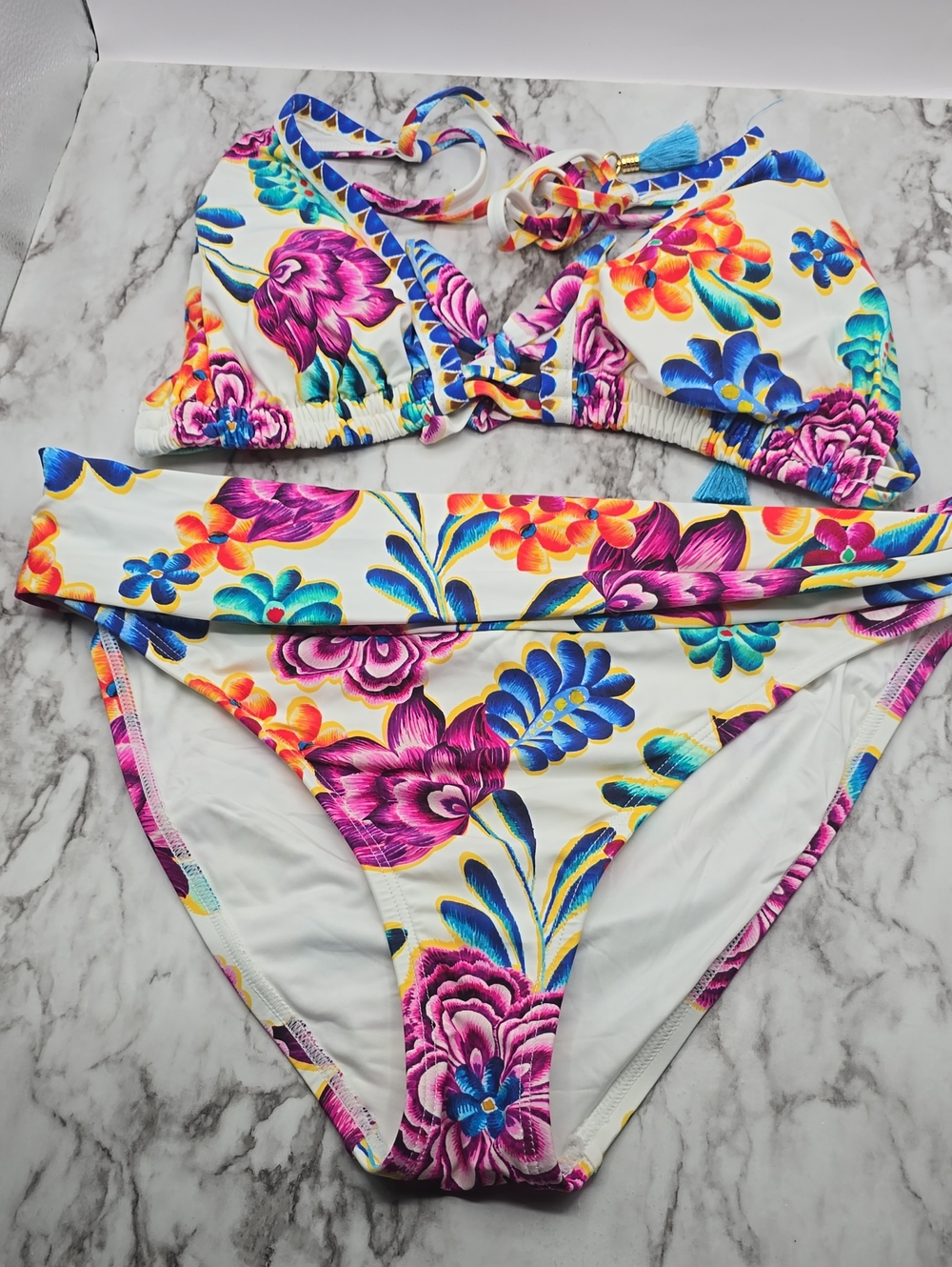 La Blanca Pink, Blue & Yellow Floral Bikini Set